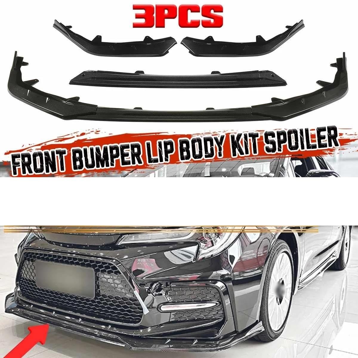 Amazon.co.jp: 3 個車のフロントバンパーリップスポイラーボディキット