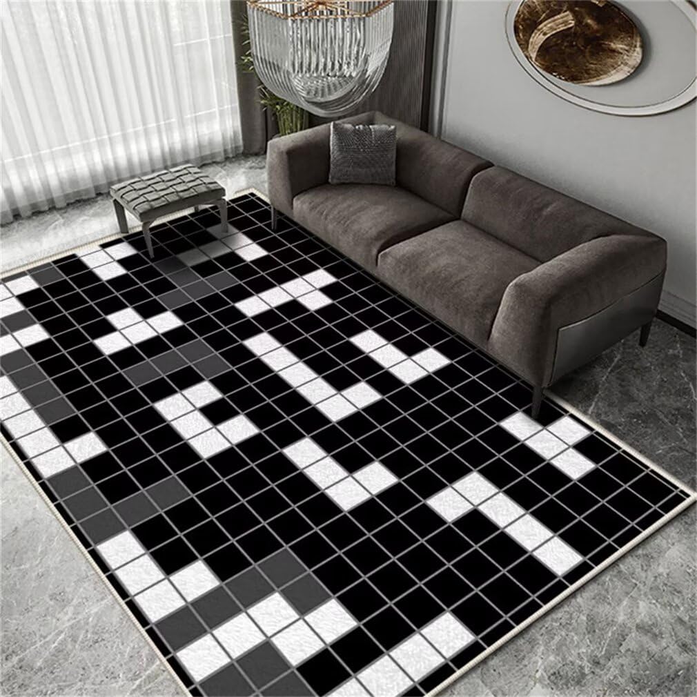 Tapis couloir noir 60x110 cm moderne pour sublimer vos espaces de passage