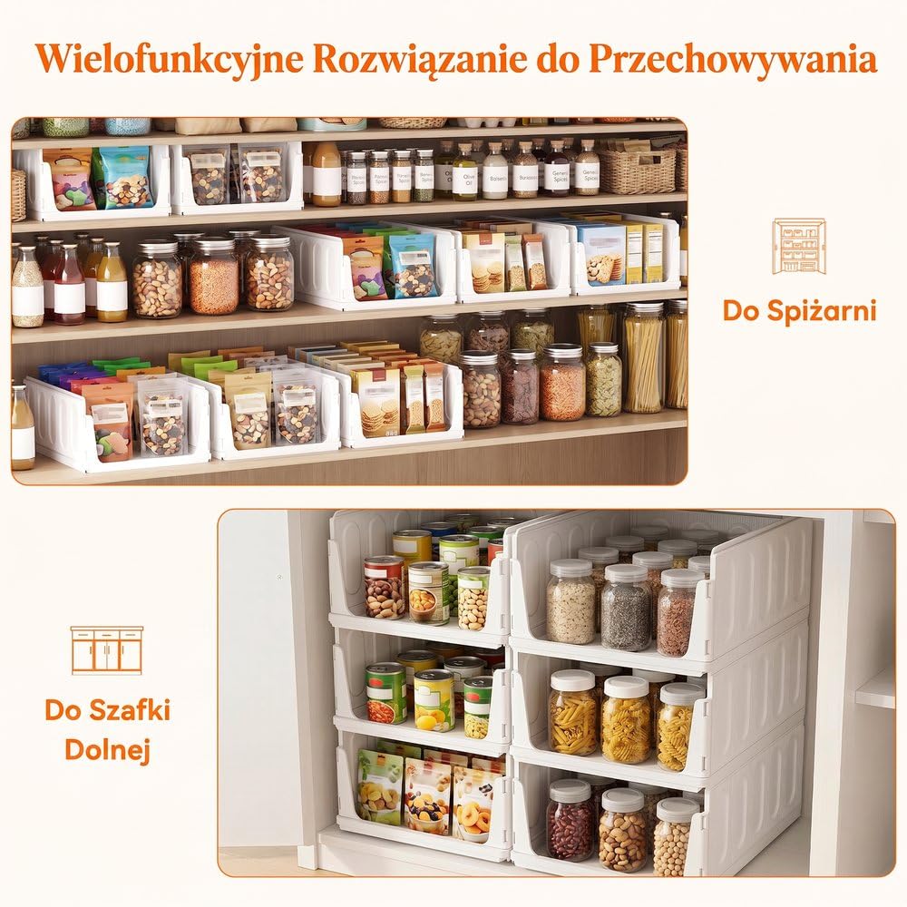 Lifewit Organizer do Szafy, Pojemniki na Ubrania Można Ustawiać Jeden na Drugim, Wysuwane Szafki do Łazienki i Kuchni, System Przechowywania Wielofunkcyjny, Camping, 6-Częściowy