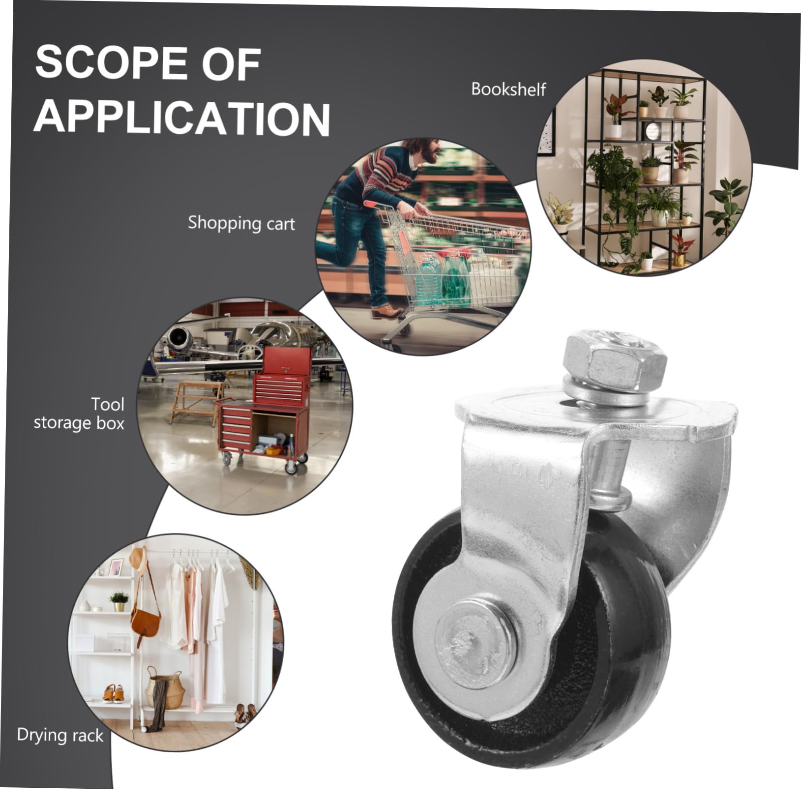 2 Ruote Girevoli Con Cric Per Martinetto Da Pavimento - In Acciaio, Capaci 4 Tonnellate, Per Spostamento Facile Del Martinetto - copertina