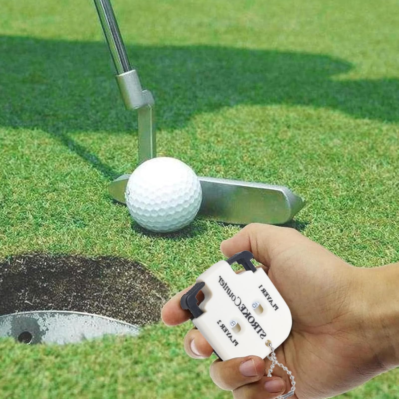 Contadores de Golpes de Golf Manual 2 Piezas Llavero Indicador de Puntuación Accesorios