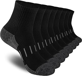 Men's Ankle Athletic Socks Quarter Cushion Moisture Wicking Running Sports Work Socks(8 Pairs)