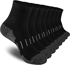 Heatuff Men's Ankle Athletic Socks Quarter Cushion Moisture Wicking Running Sports Work Socks(8 Pairs)