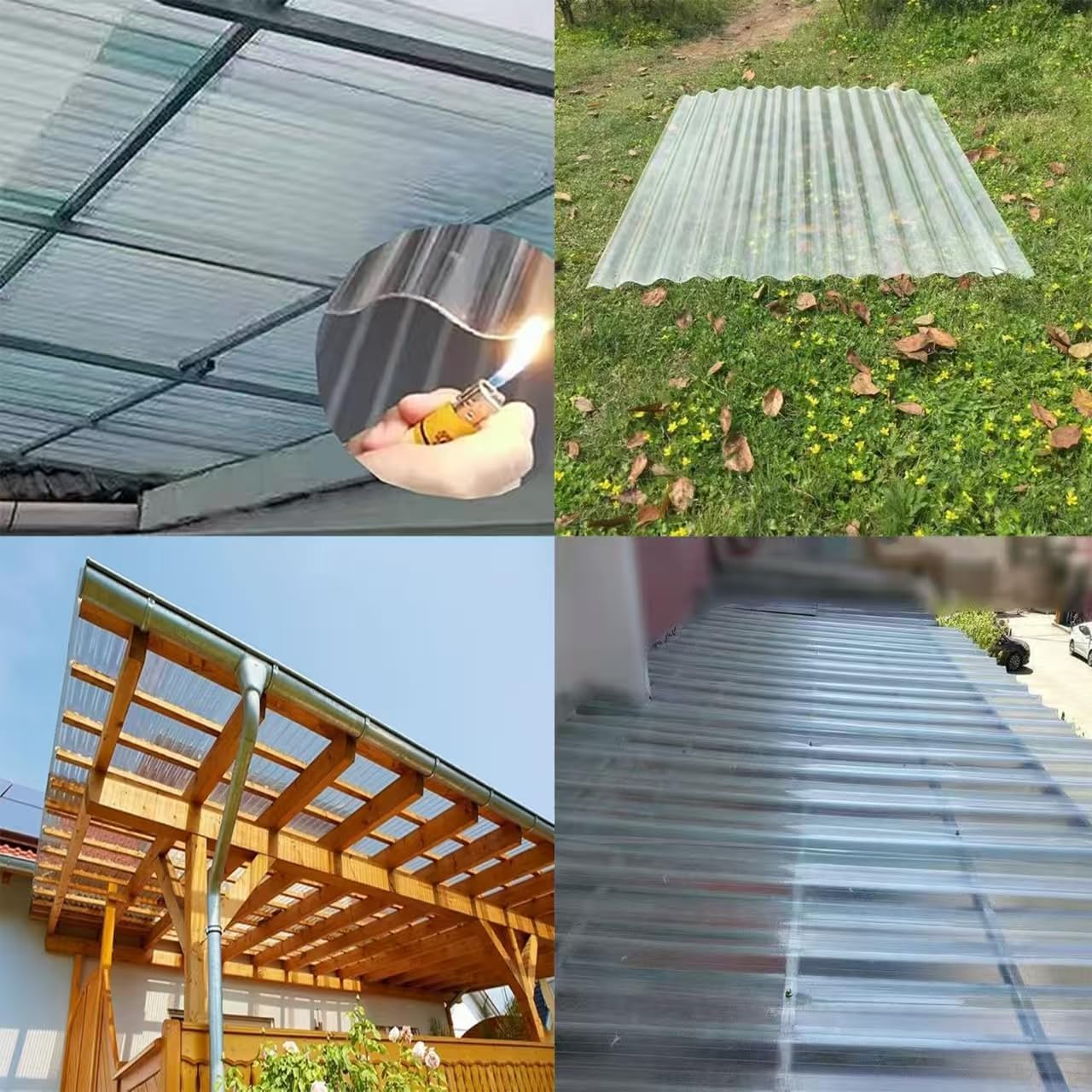 6 PCS 3'x 5.5' Clear Polycarbonate Roof Panels, Splicable Corrugated Transparent Acrylic Plastic Sheets UV Resistant Greenhouse Shed Canopy Insulation Day Lighting Panels, Easy Cut 3x32ft