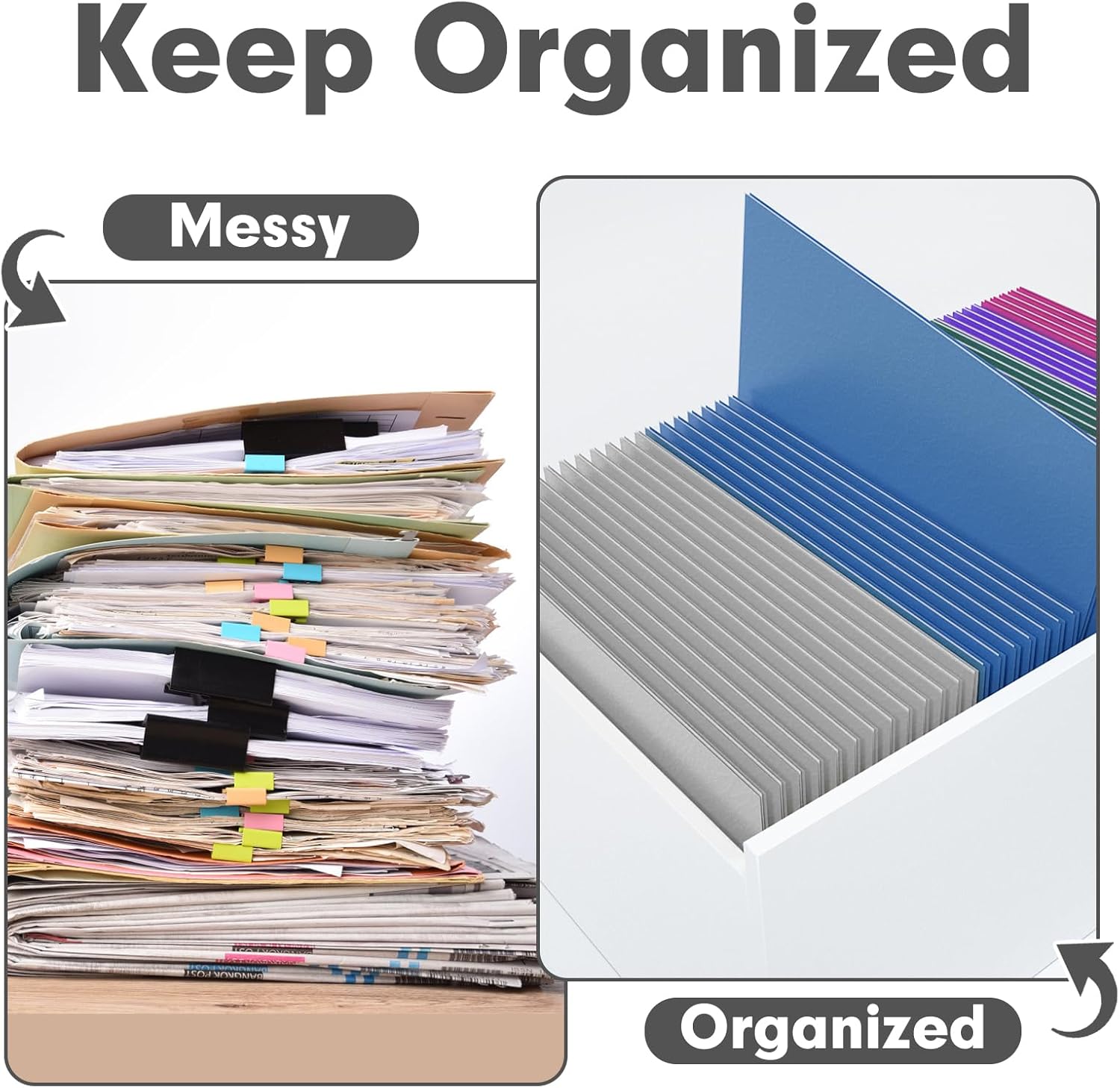 Two Pocket Folders, PANDRI 125 Pack 2 Pocket Folders, Letter Size Paper File Folder for School Office Home Business, Assorted 5 Colors