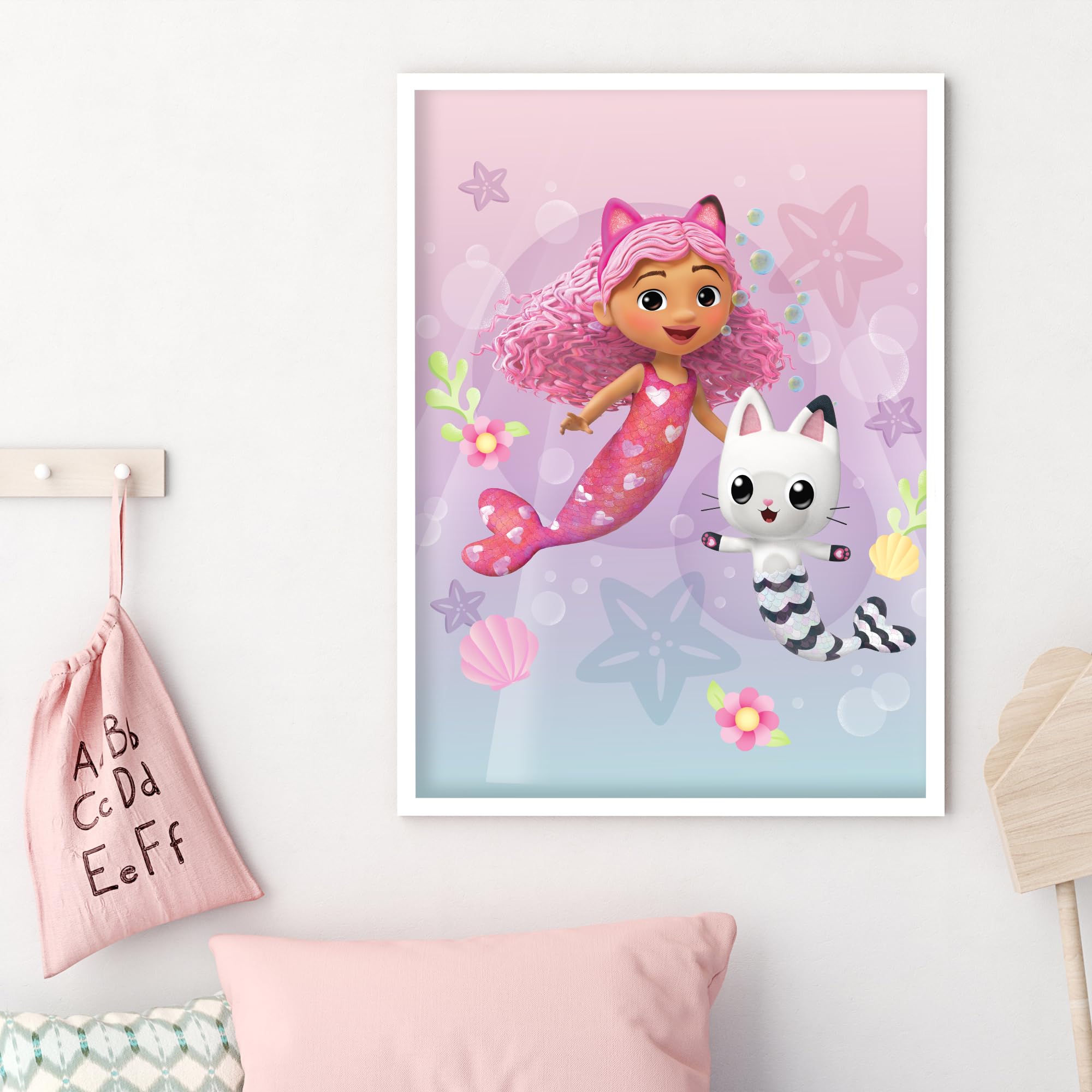 Themed Gabby's Dollhouse Print - Gabby and Pandy Mermaids Poster Kids Wall Art (21cm x 29.7cm - A4)