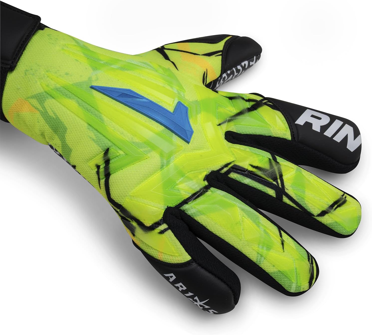 Rinat Aries-X Prime Soccer Goalkeeper Gloves – Super Softy XP Latex | Negative Cut | Breathable & Flexible | Strapless Fit | Pro-Level Durability