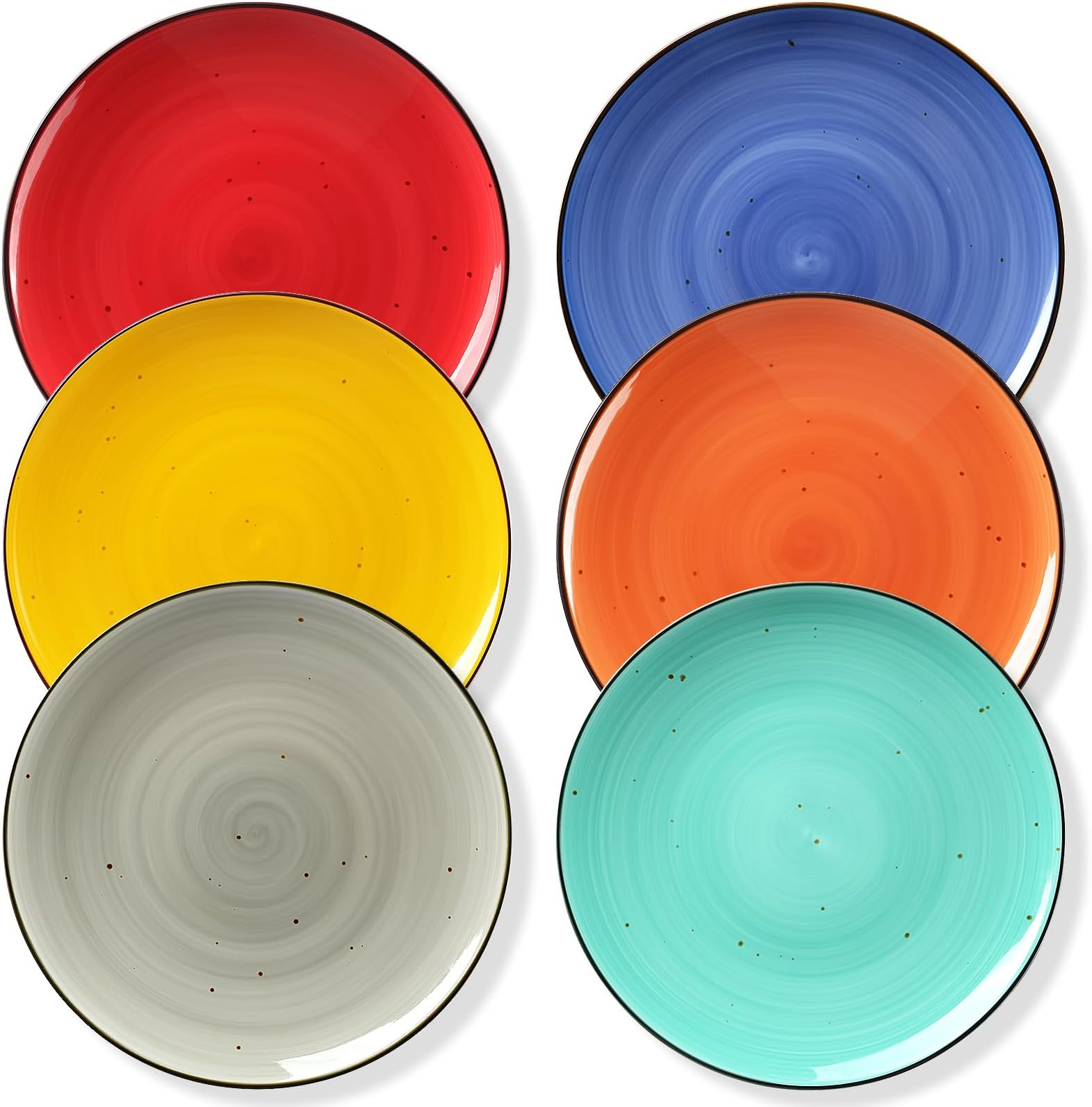 Ceramic Dinner Plates Set of 3, 9 Inch Dessert Pizza Pasta