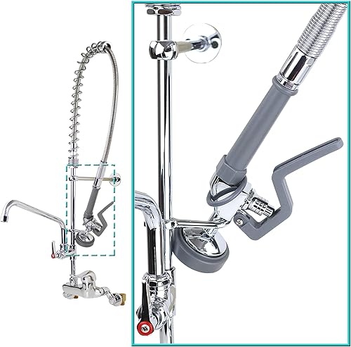 Miniatura 2 de Repuesto de rociador de fregadero comercial, rociador de grifo de preenjuague para fregadero comercial con ensamblaje de agarre de mango, rociador