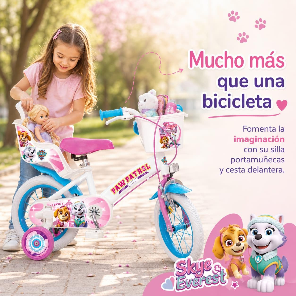 TOIMSA Bicicletta 12" Paw Patrol Skye e Everest