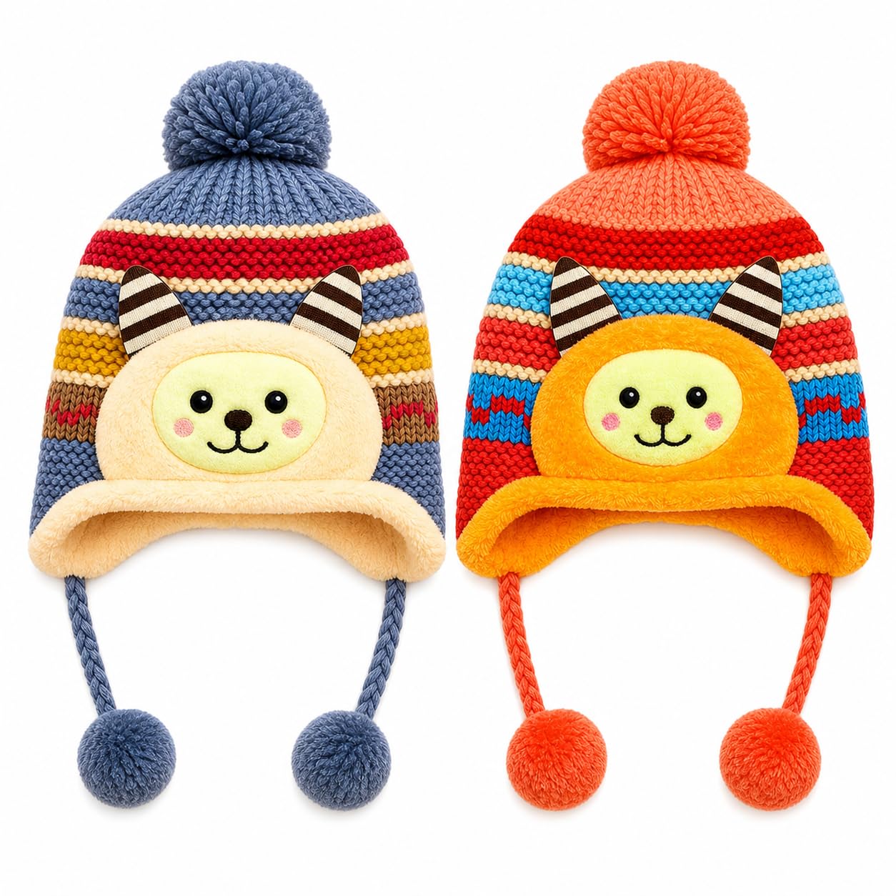 Buy ZARAKI Long Lasting Kids Fleece Inner Warm Winter Knit Cap Ear