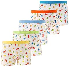 CC La Dame Underwear Brief Boys Boxer Briefs 5-pack Cotton Underwear Boxers Boy 2-8 Years