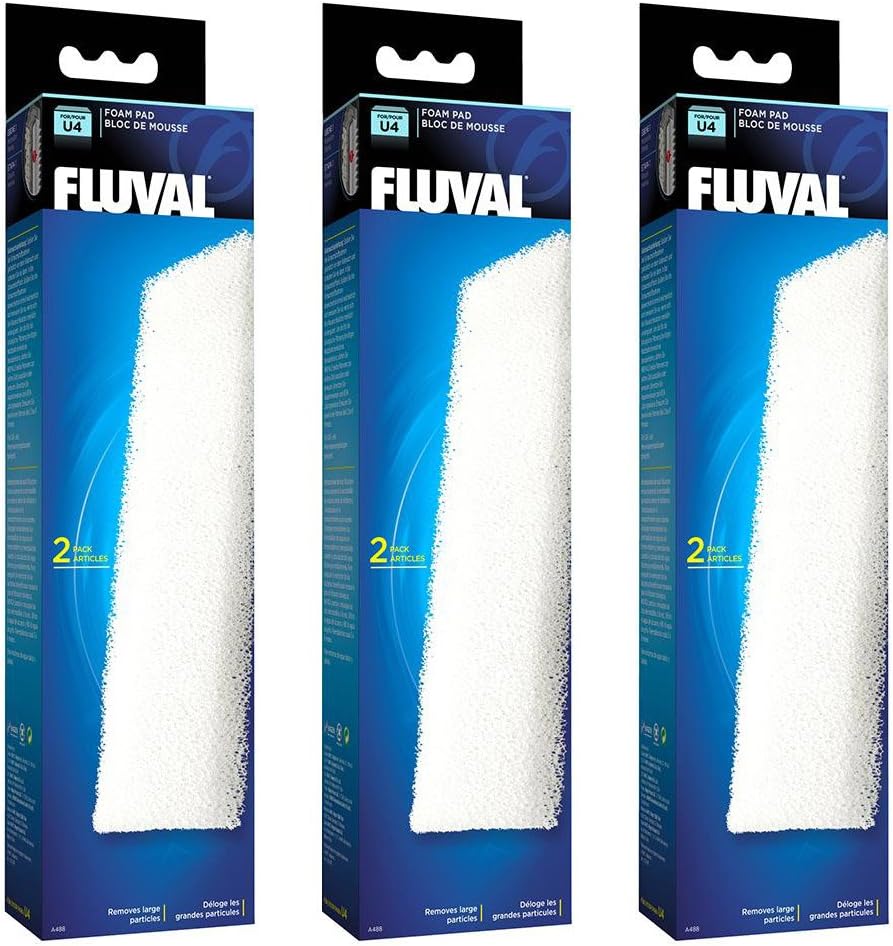Fluval Almohadillas de espuma de filtro U4, paquete de 3 x 2