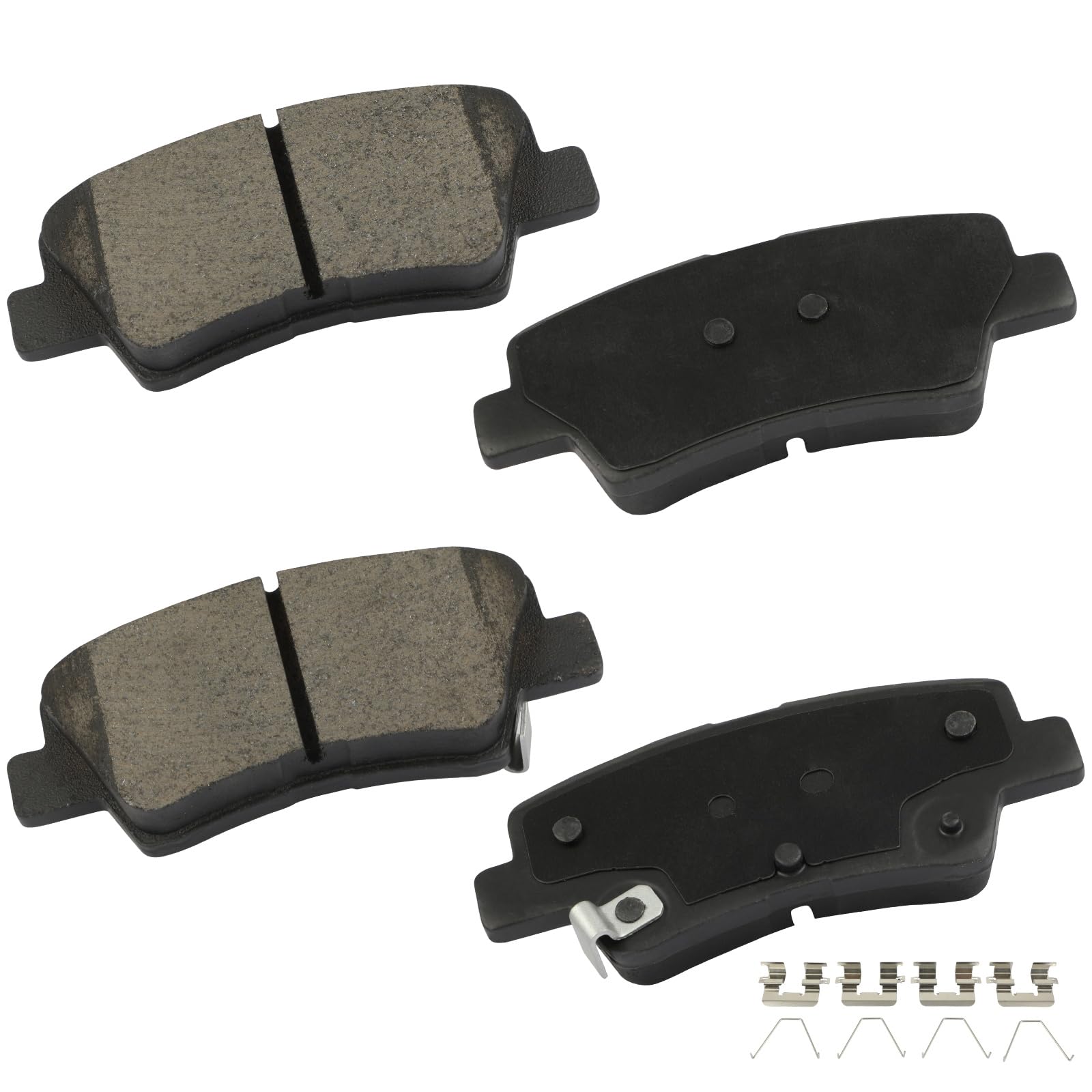 cciyu D1813 Brake Pads w/Hardware Rear Disc Brake Pad Set | Fit For Kia For Forte,For Forte Koup,For Forte5,For Optima,For Rondo,For Soul,For Soul EV,For Hyundai For Kona,For Sonata