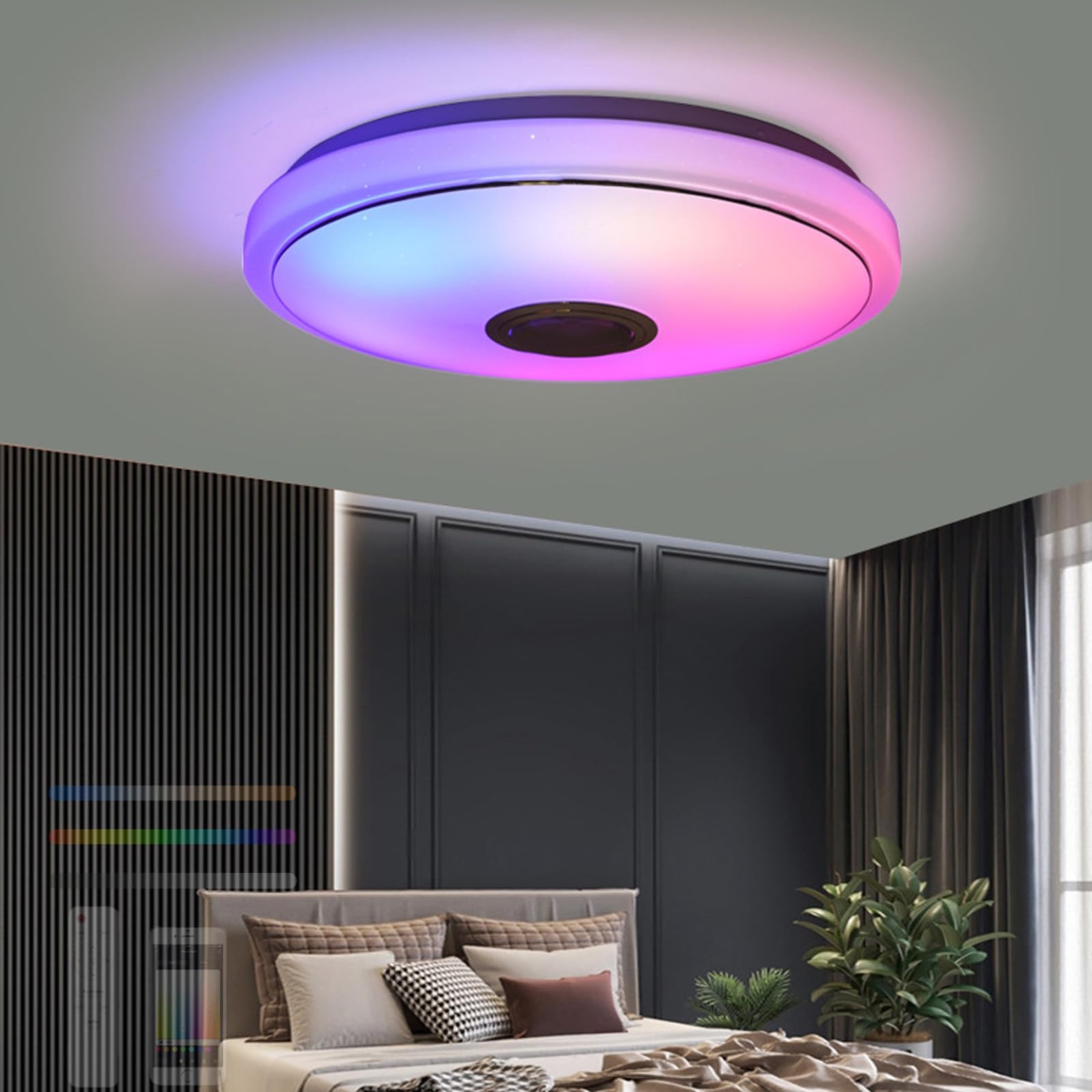 LED plafonnier avec télécommande et app contrôle pour un éclairage RGB - 8