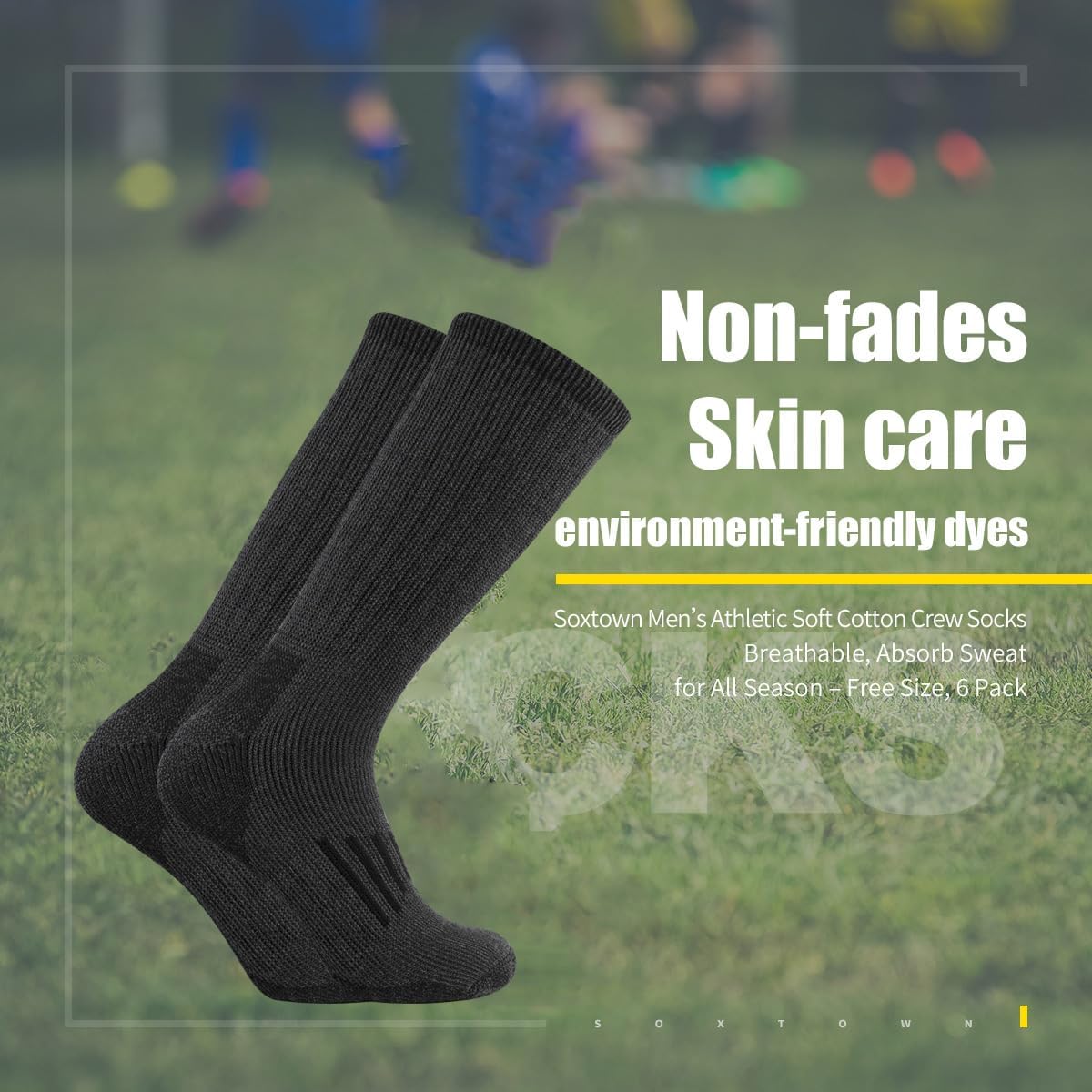 SOX TOWN Men's Merino Wool Cushion Crew Socks Moisture Wicking Control for Outdoor Hiking Work Boot Thermal Warm All Seasons - Image 4