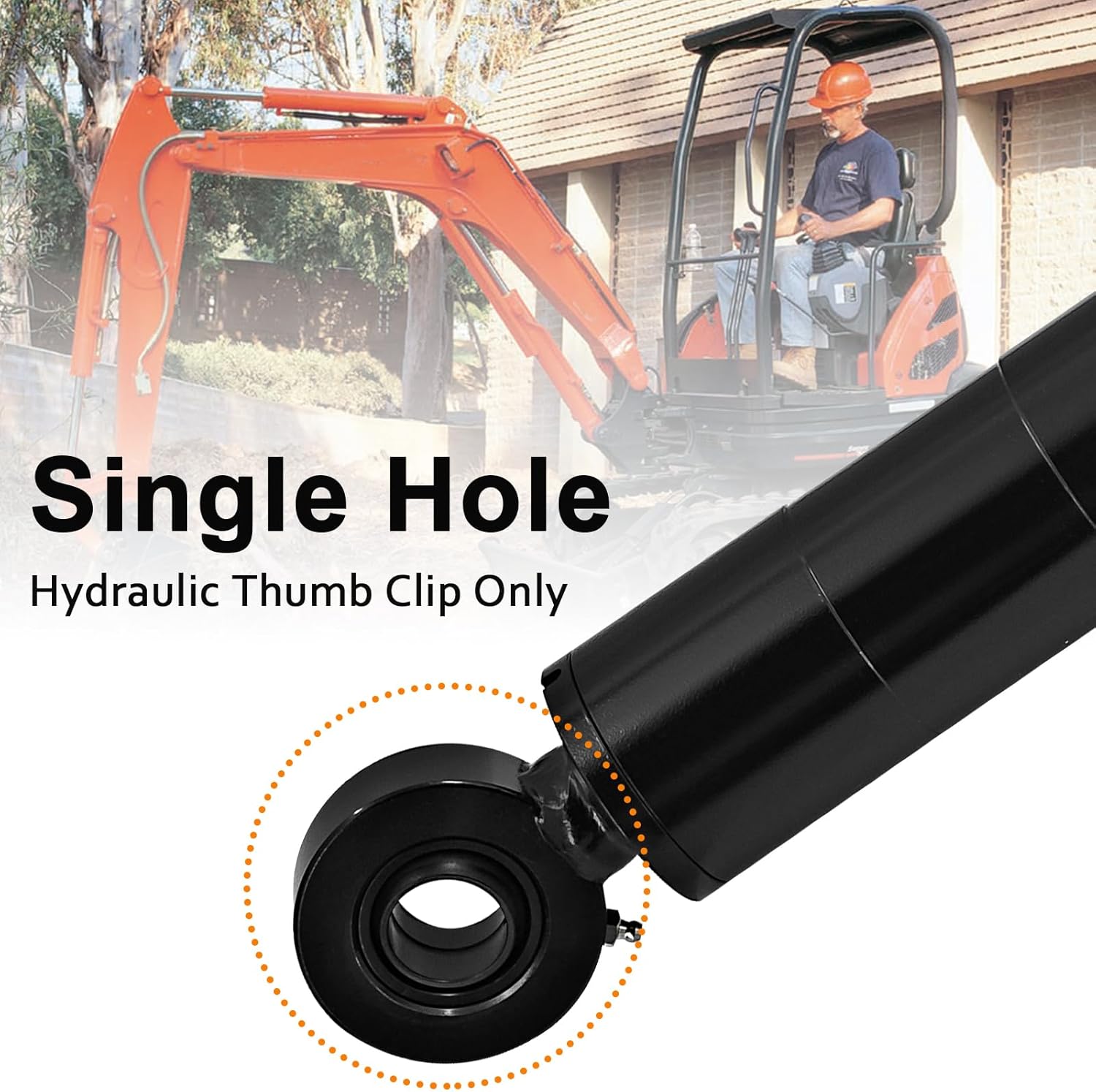 70091-00096 Thumb Cylinder Compatible with Kubota Mini Excavator KX91‑3 KX121‑3 U25 U35 U45 KX057 KX057-4 Single Hole Hydraulic Cylinder Replace# 7009100096