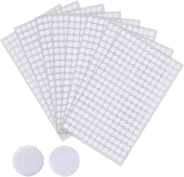 1728 Pcs Sticky Dots, Sticky double sided Hook and Loop Dot 10mm Self Adhesive Stickers Stick On Coins Spots for Home School (864 Pairs)