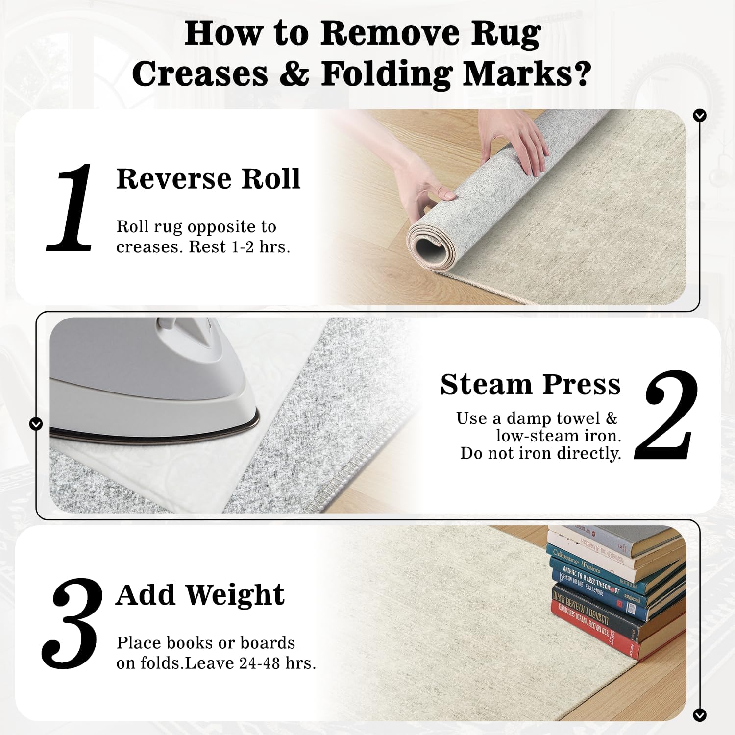 DCX 9x12 Beige Rug, Kid & Pet Friendly with Rubber Back Non Slip, Machine Washable Stain Resistant Neutral Floral Rug for Living Room, Bedroom, Home Office, Soft Low Pile Large Nursery Carpet