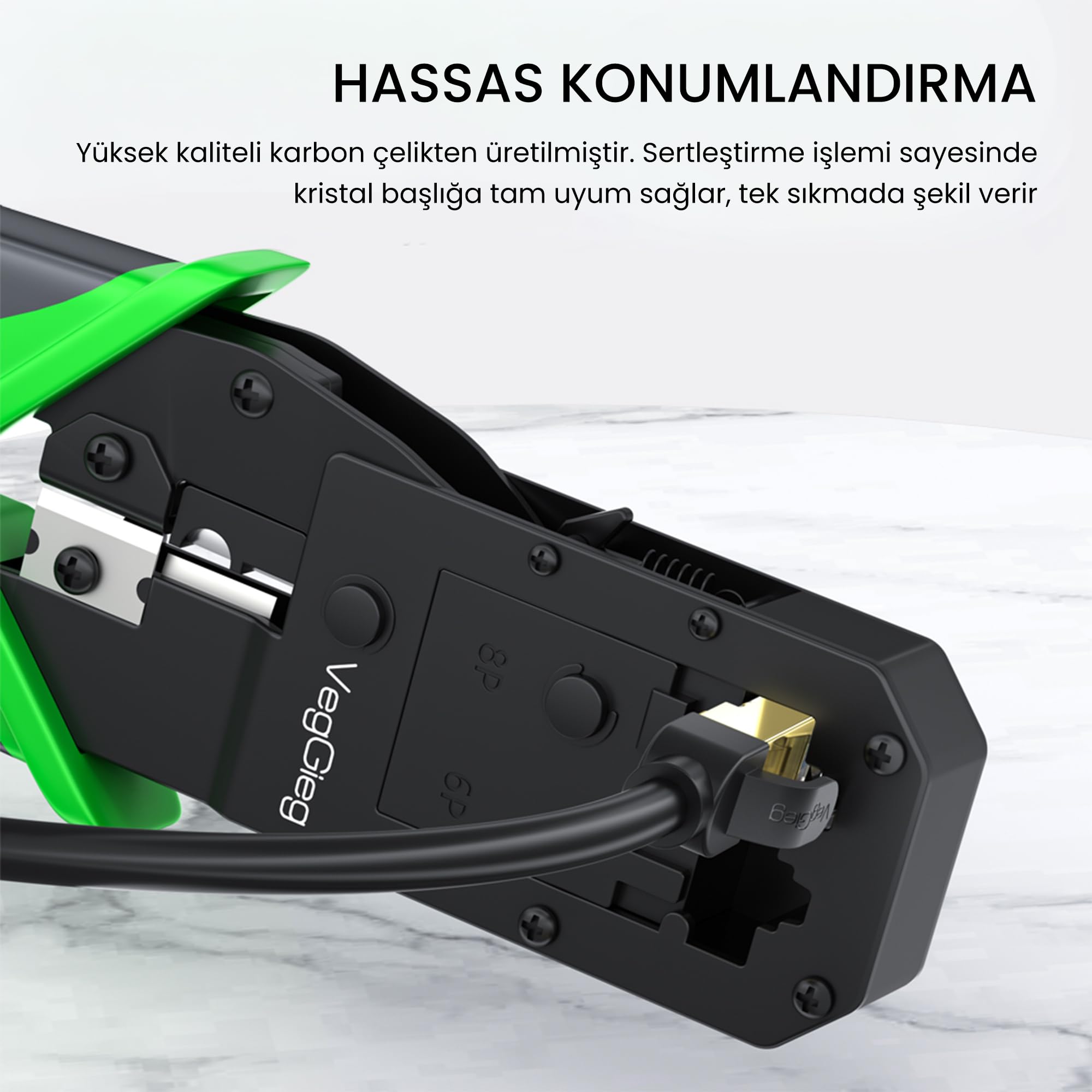 VegGieg RJ45 Ethernet RJ11 Telefon Soket Jack Sıkma Pensesi
