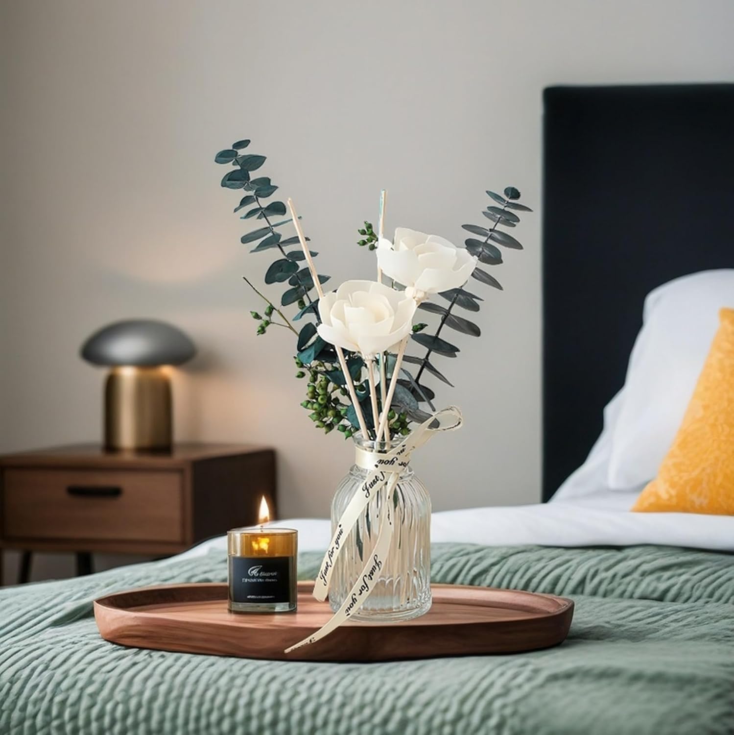 Reed Diffuser of Home Fragrance,Bathroom Diffuser with Sticks, 3.38OZ Essential Oil White Gardeniaer Scented, for Home, Office Aroma - Image 4