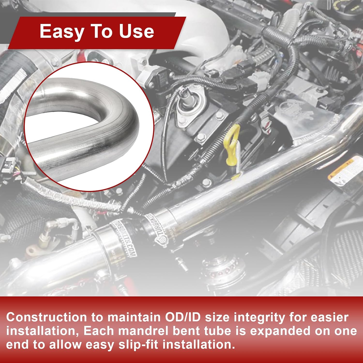 409 Steel 4'' Inch DIY Custom Mandrel Exhaust Pipe Tube Pipe,48'' Straight Pipe,4'' OD Straight & Mandrel Bend Pipe(45/90/180 Degree) Kit,Custom Fitment For Exhaust System 8PCS
