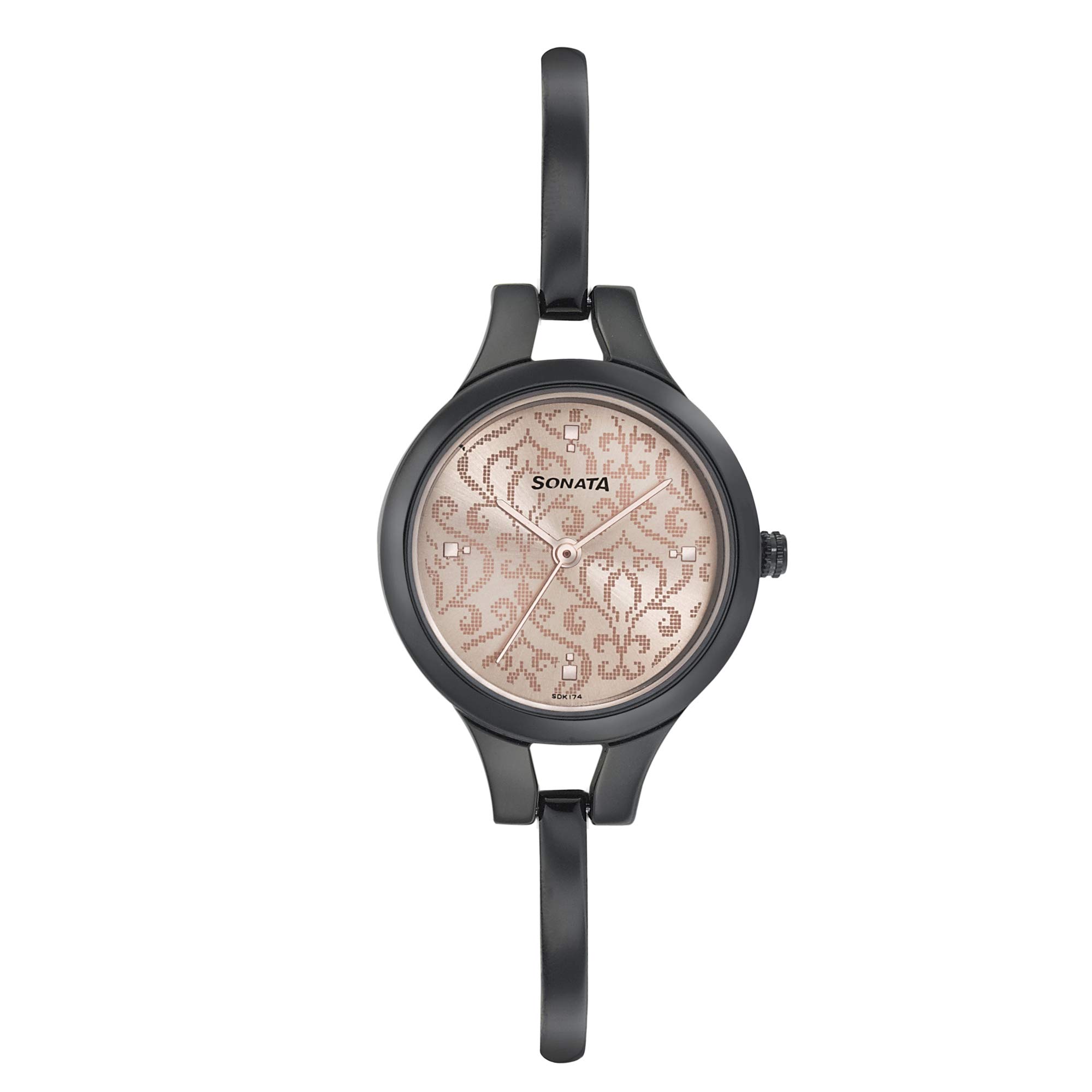 Sonata Womens Analog Pink Dial Black Band Stainless Steel Watch (B08484C8J3) Amazon Price History, Amazon Price Tracker