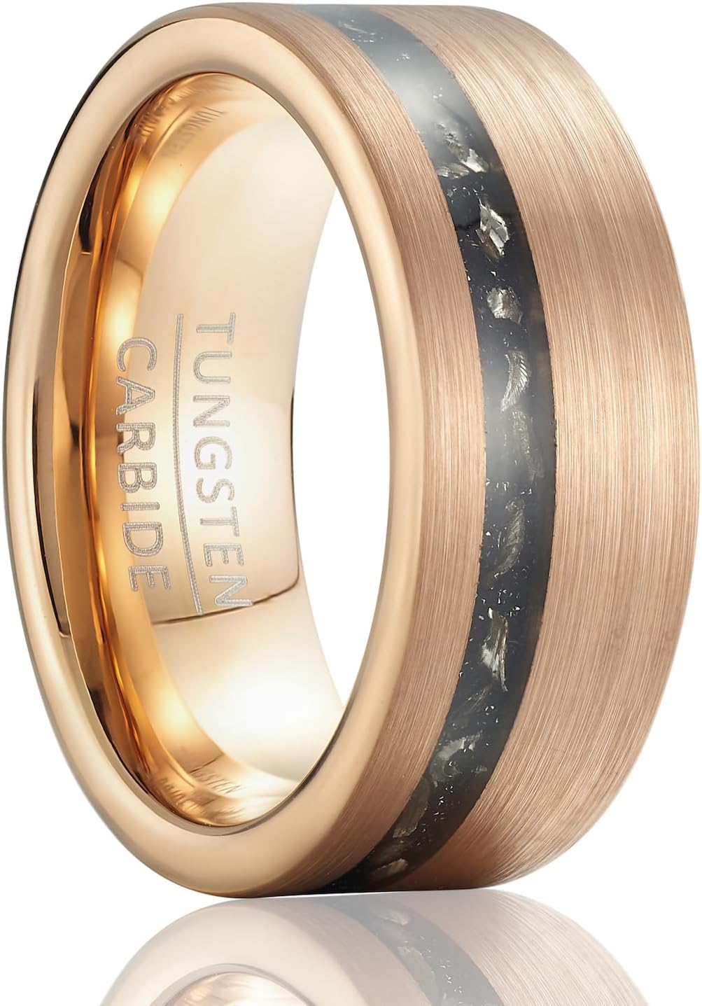 Forge Series: Galactic Inlay Band | 8mm Wide Vintage Brushed Tungsten Men's Wedding Ring