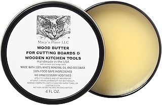 木製バターカッティングボード ワックスコンディショナー ブッチャーブロックと木製キッチンツール用 4オンス M@cy's Place 食品グレード 保護ミネラルオイルと蜜蝋 木製まな板、表面、ツール用