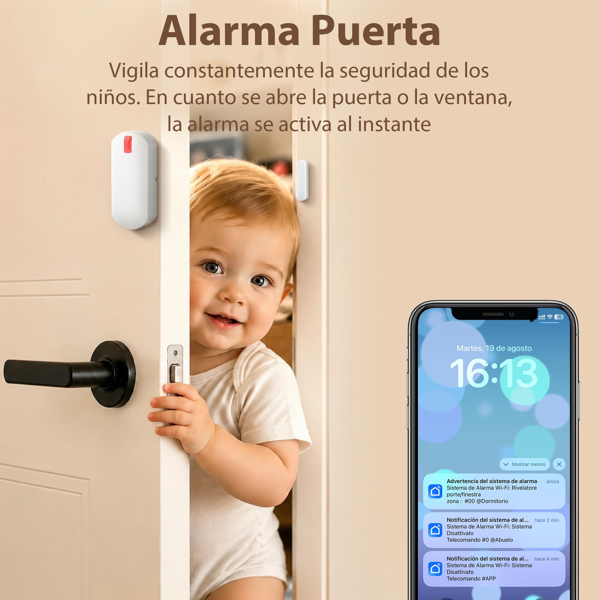 YISEELE Alarmas para casa : Alarma casa inalámbrica con Central 120dB - Botón Emergencia Ancianos y sin cuotas -Protege a tu Familia y Bienes Cuando no estés en casa– Compatible con Alexa & Google
