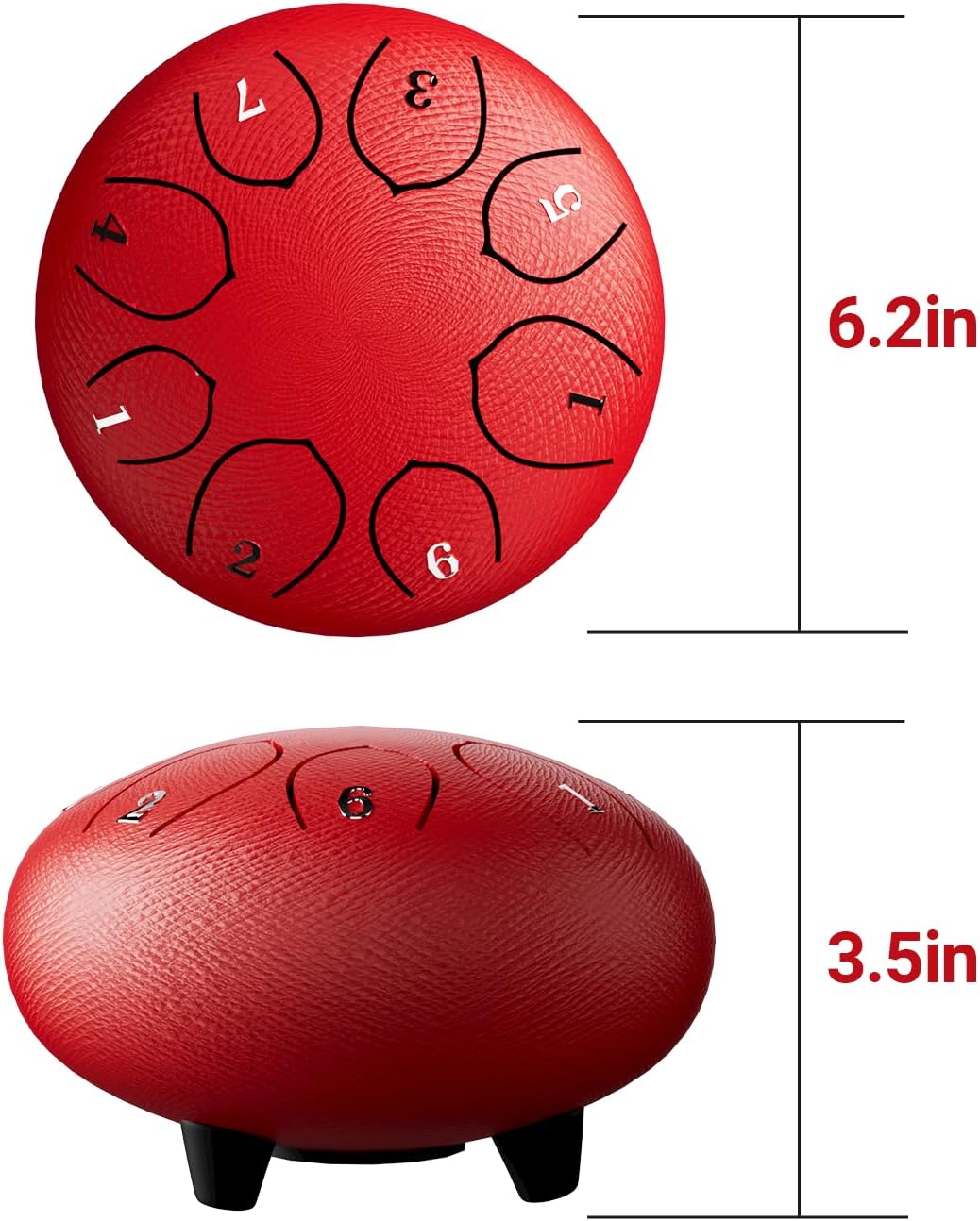 Steel Tongue Drum, 6 Inches 8 Notes Tongue Drum, B Major Rain Drum for Outside, Meditation & Yoga, Percussion Music Gift for All Ages