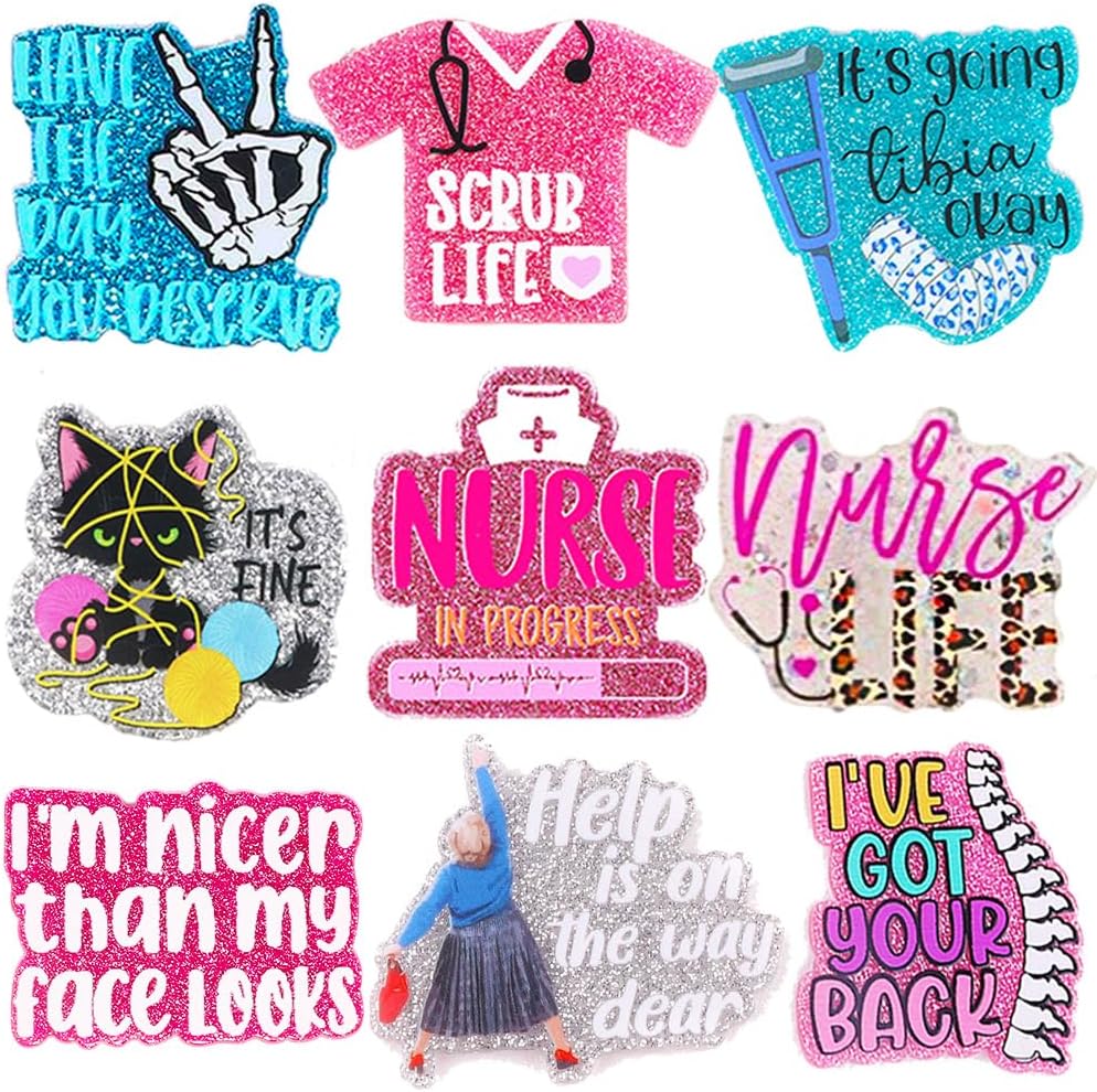 9Pcs Nurse Bogg Bag Accessories Charms for Beach Tote