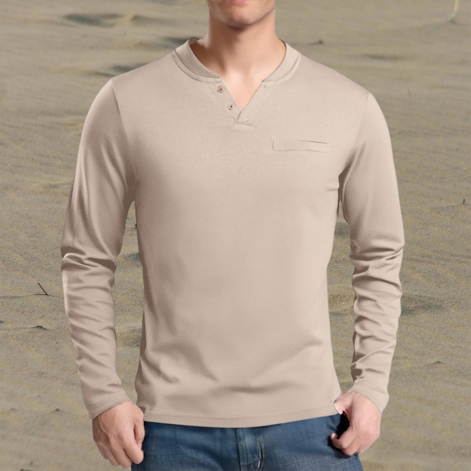 Generico Maglia Uomo in Cotone Collo A V Maniche Lunghe, Taglio Aderente Indumento Casual per La Stagione Autunnale