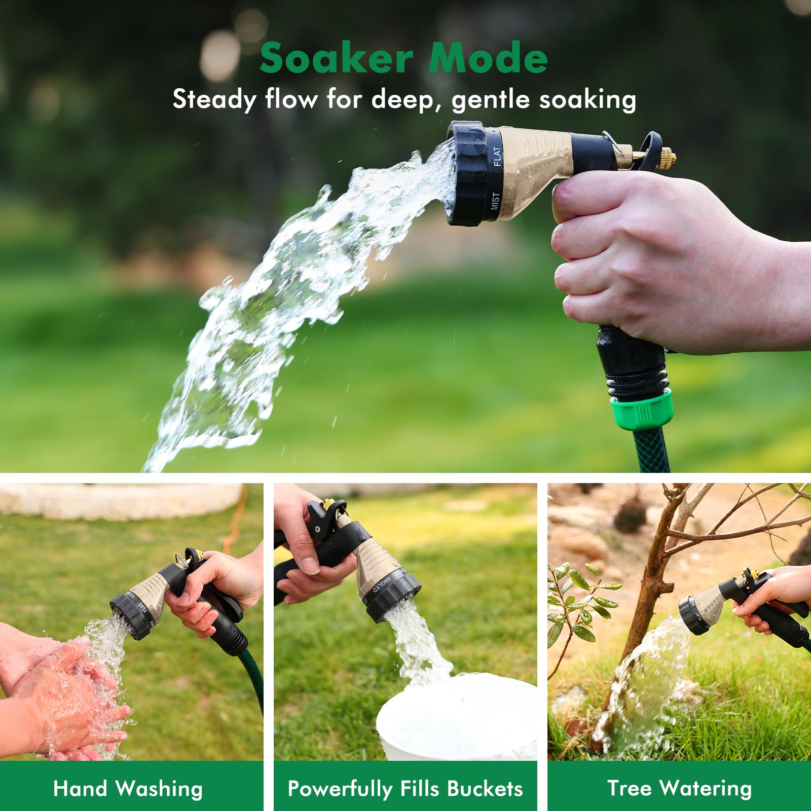 RESTMO Hose Pipe Spray Gun, Heavy Duty Metal Garden Hose Spray Gun, Black + Silver, 6 x 11 x 5 cm - Image 6
