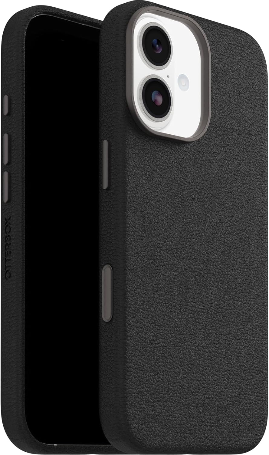 OtterBox Symmetry Series Cactus Leather MagSafe funda para iPhone 17, Testada 3x con estándares Militares anticaídas, Negro + OtterBox Glass Protector de Pantalla de Cristal Templado