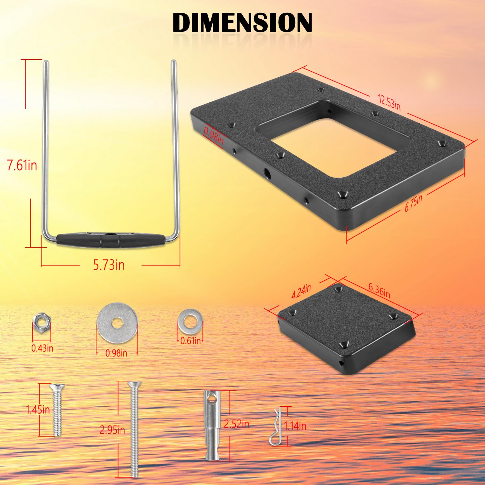 1854021 MKA-21 Kit staffa a sgancio rapido composito compatibile con Ulterra/Terrova/PowerDrive/PowerDrive V2/PowerDrive Pontoon/Deckhand 40, non utilizzare per motori con lunghezza albero da 182,9 cm