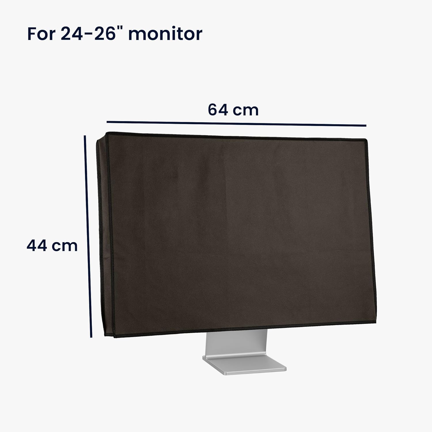 Diagram showing dimensions of the monitor cover: 64 cm width, 44 cm height