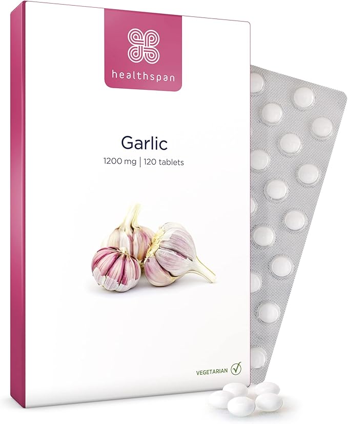 Healthspan Garlic 1,200mg (120 Tablets) Supports Heart Health & The