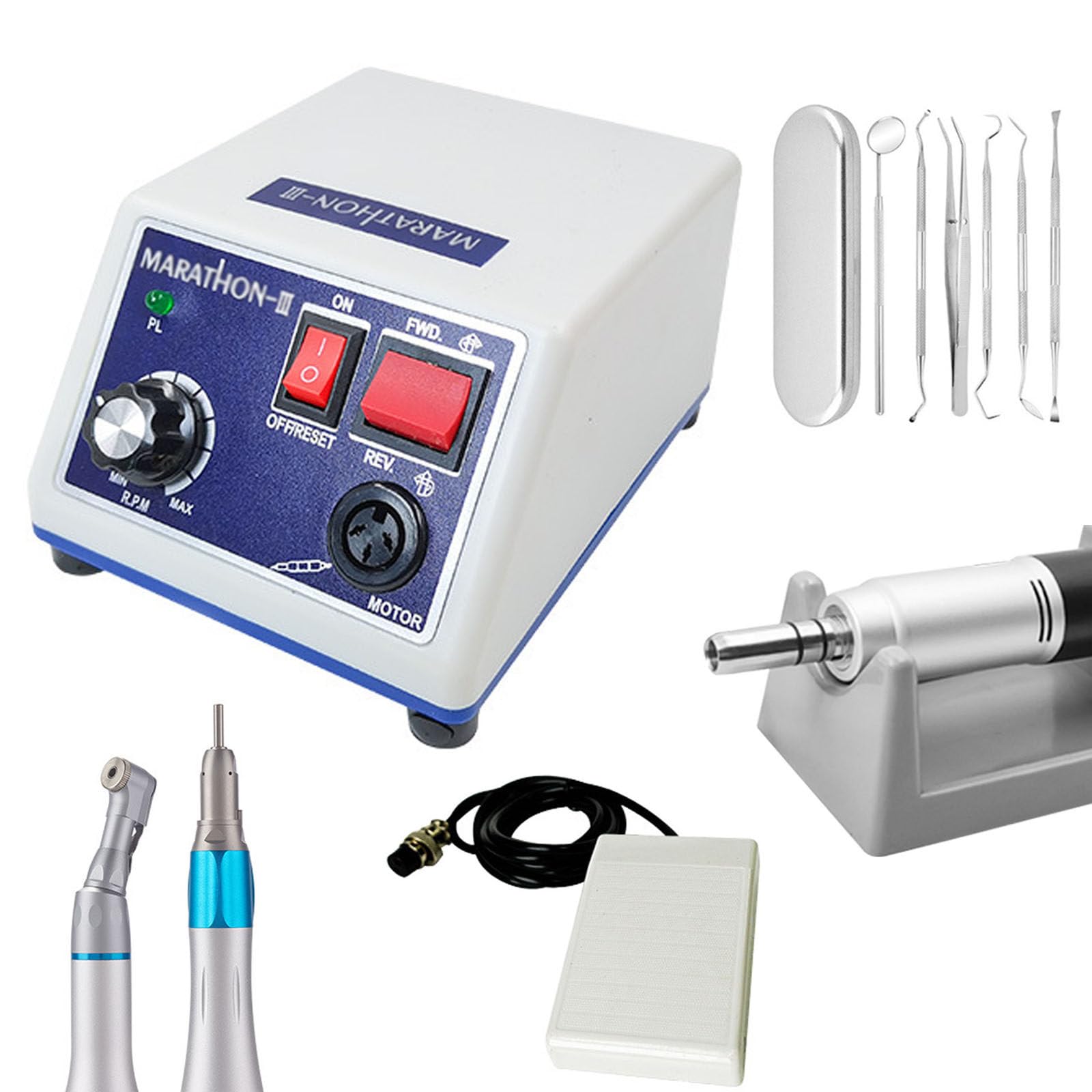 35.000 U/Min Dental-Mikromotor Zum Polieren, Labor-Schmuckpoliermaschine Mit Zwei Polierköpfen, Elektrische Mikromotor-Maschine, Für Dentallabore Und Zahnkliniken