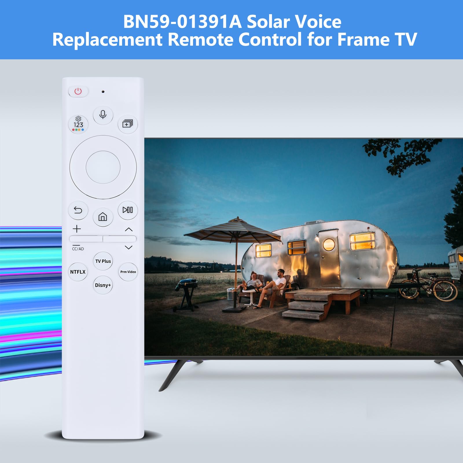 PZL BN59-01391A Telecomando di ricambio per Samsung Frame TV Remote, per Samsung 2021-2023 Neo Ultra HD LED 4K Smart TV - Bianco