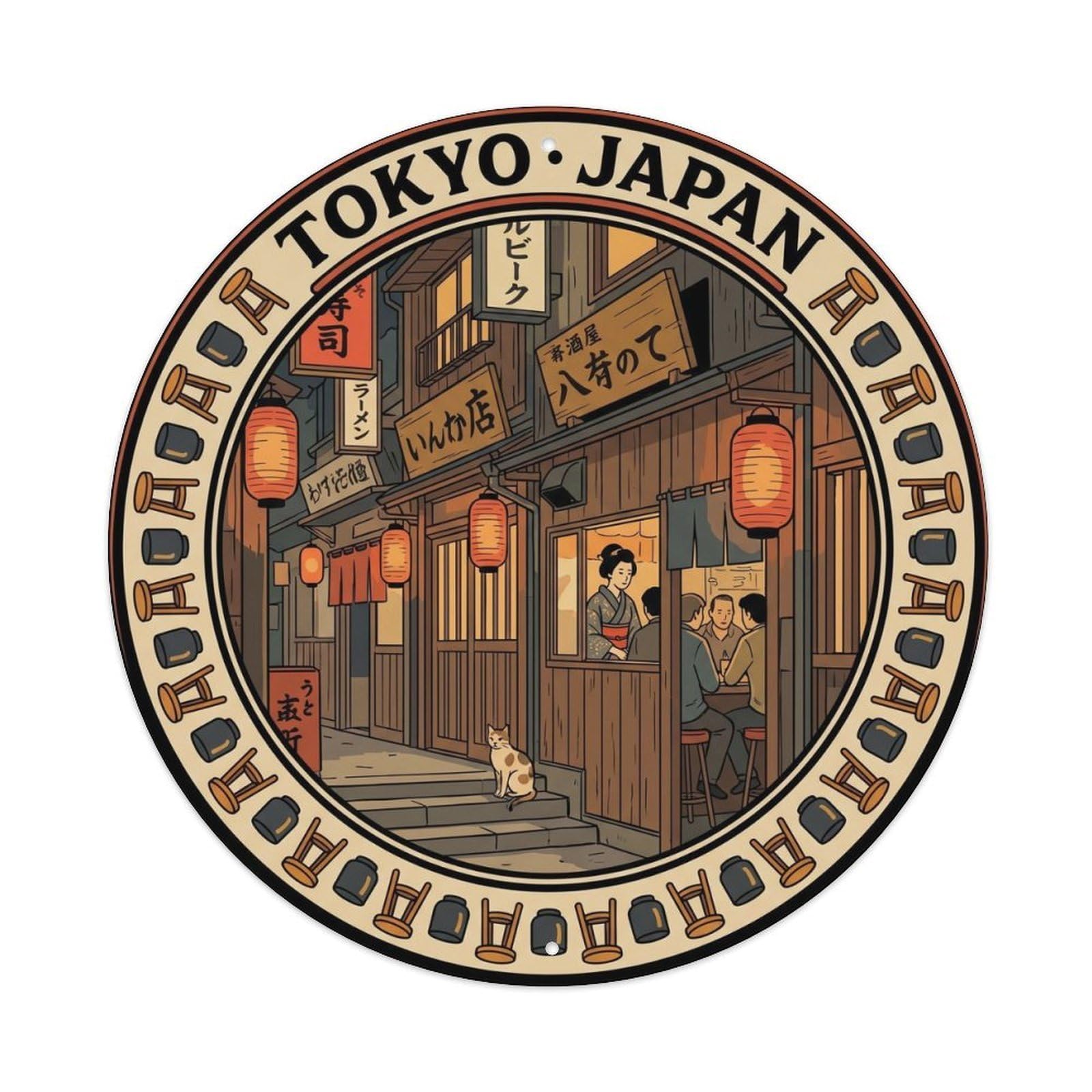 Tokyo Shinjuku Tiny Alley Night Culture Travel Metal Tin Sign