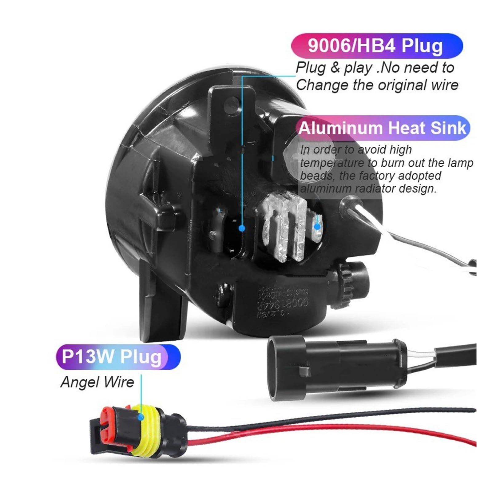 SANCAK Para VW Para Golf Para Jetta 6 Para Tiguan 5N Para Touran Para EOS Luz LED Antiniebla Lámpara Conducción DRL Ojo Ángel Antiniebla Delantero(Amarillo)