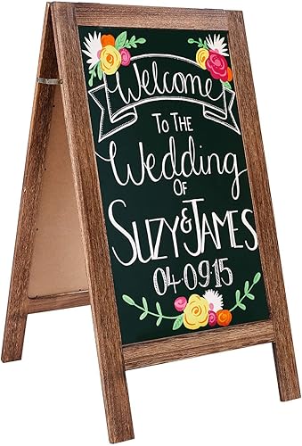 RHF - Cartel de pizarra extra grande de 40 x 22 pulgadas, letrero de pizarra enmarcado a mano, tablero negro sándwich, letreros rústicos de boda,