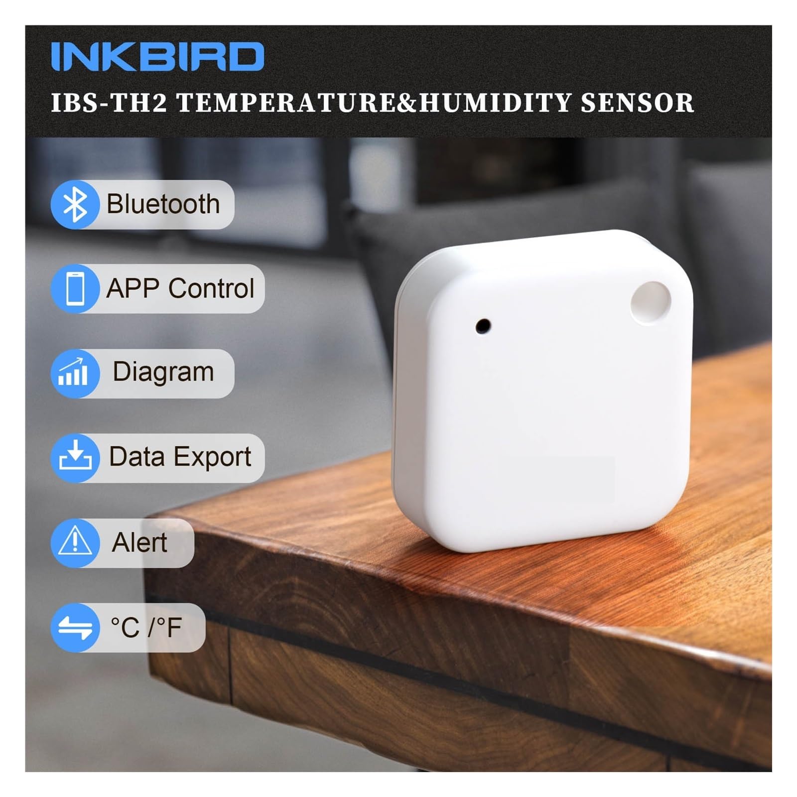 Inteligentny Termometr Bluetooth I Higrometr Czujnik Temperatury Wilgotności Do Domowej Stacji Pogodowej Data Expt Dokładny Szybki Monitorowanie Czasie Rzeczywistym(IBS-TH2 Thermometer)