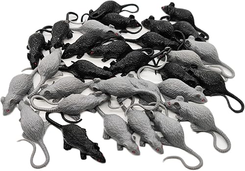 Paquete de 30 mini figuras de ratón simuladas de plástico de terror realista, pequeño ratón falso para juguete novedoso para niños, juguete
