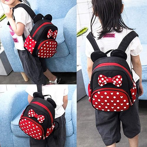Miniatura 3 de Voikukka Linda mochila para niñas pequeñas, mochilas para niños pequeños, mochila de viaje para niña, mini mouse Bakcpack, Rojo -, Mochila de viaje
