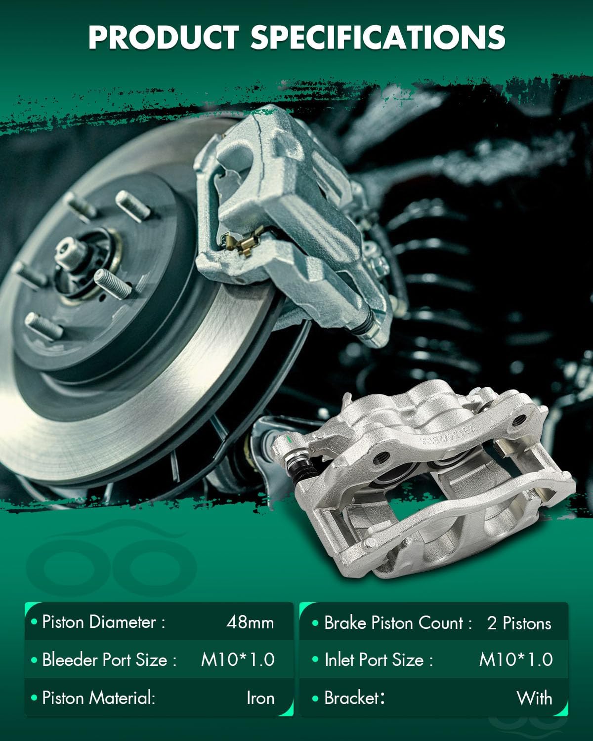 SCITOO Front Left Brake Caliper With Bracket 18B5518 Fit For Ford For Transit-150 2015-2019,For Ford For Transit-250 2015-2019,For Ford For Transit-350 2015-2019,For Ford For Transit-350 HD 2015-2019