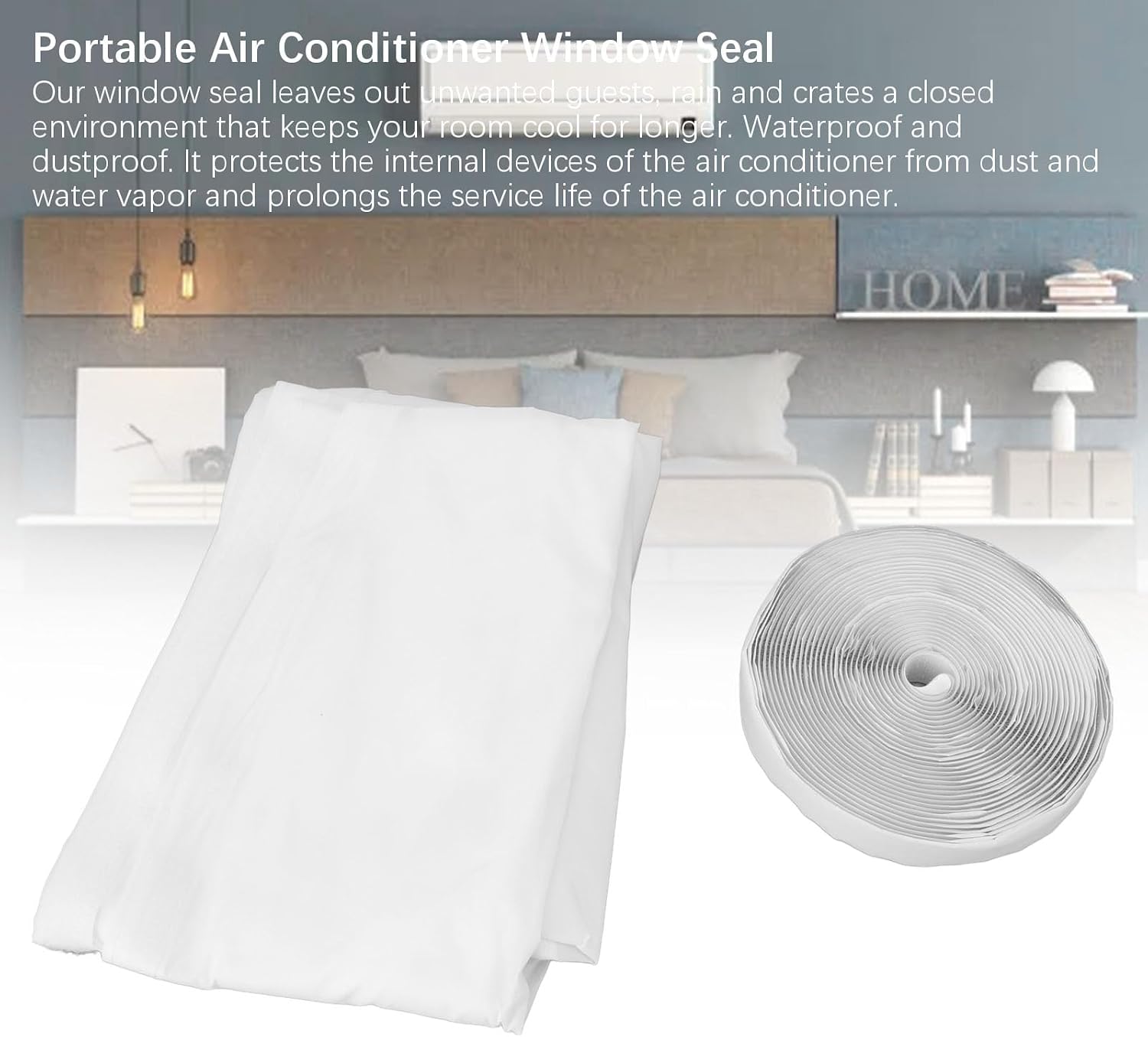 Mobile Air Conditioning Window Seal, Adjustable Energy Saving Portable Air Conditioner Window Seal for Home (4m / 13.1ft)