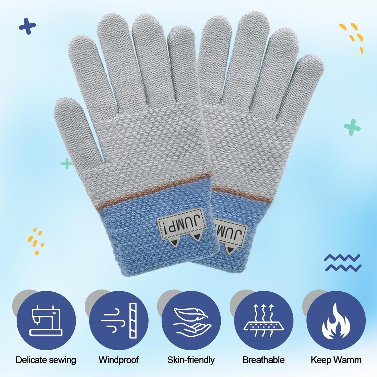 MIG4U 3 Pairs Kids Winter Magic Gloves for Boys and Girls, Warm Knit Children Cold Weather Glove Napping Liner - Image 4