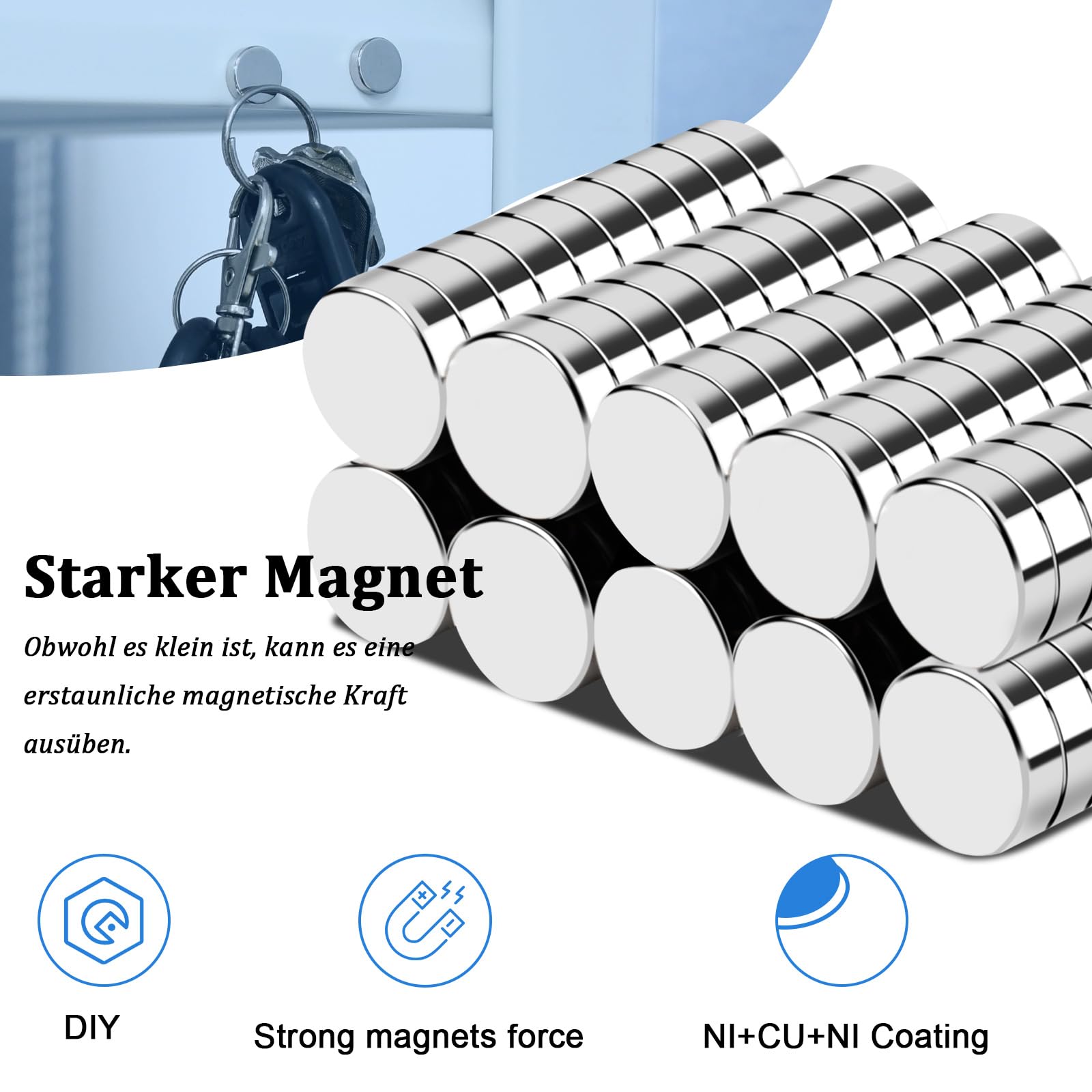 Magnetastico® | 10 stuks neodymium magneten N52 schijf 20x5 mm | Zer sterke magneten | Koelkastmagneet Prikbordmagneet Krachtige magneet Whiteboard magneet Kleefmagneet Schijfmagneet